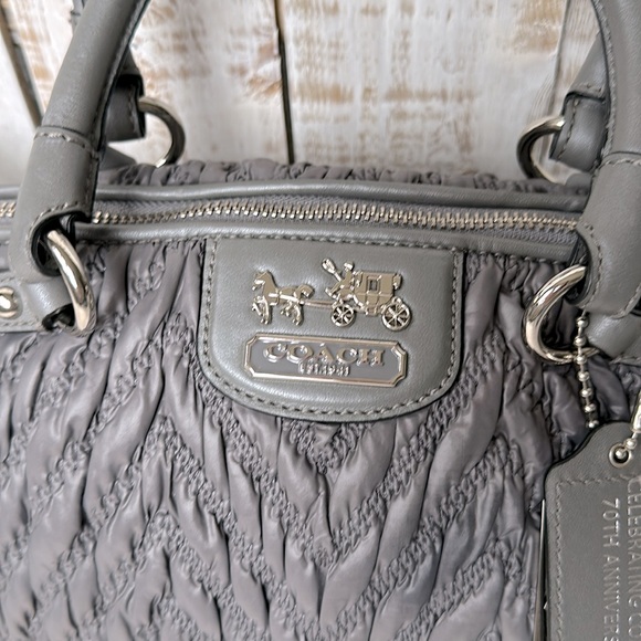 Coach 1941 Grey Nylon Madison Satchel 70th Anniversary purse handbag - Picture 7 of 12